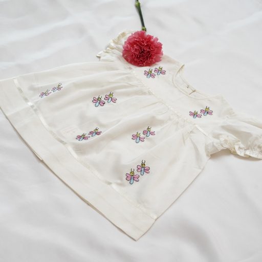 Flannel Frocks Embroidered With Ribbons (3-6 Months) alternate